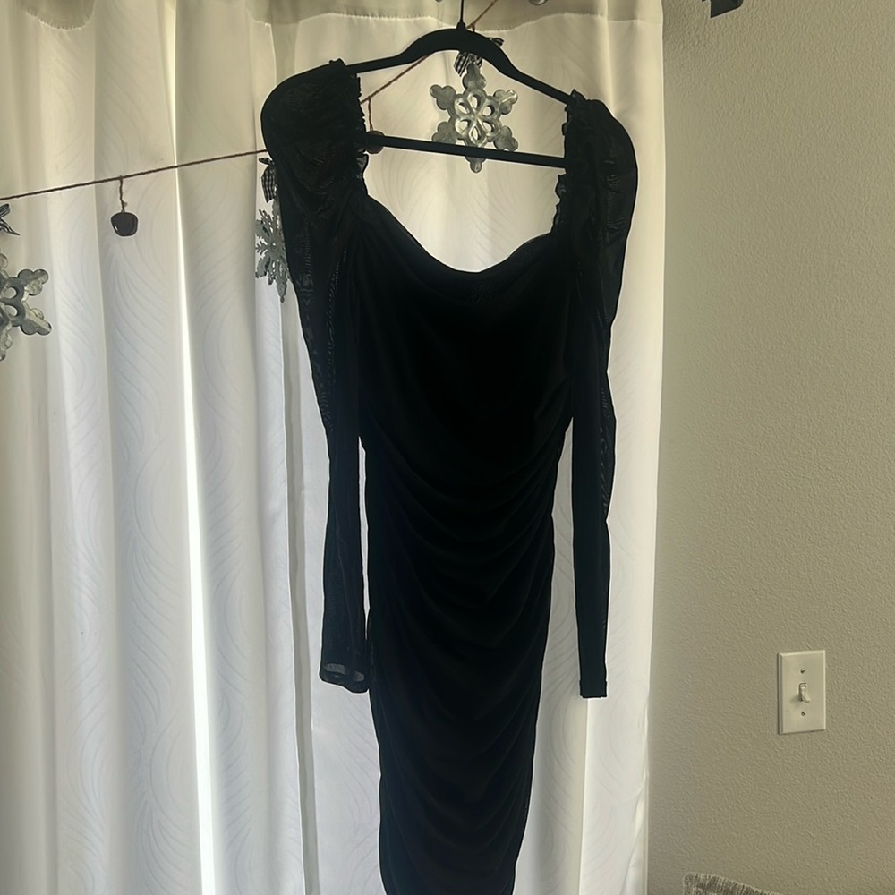 Mini ruffle and mesh dress